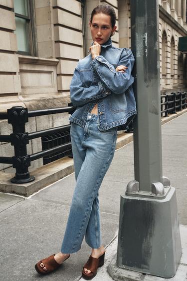 JEANS Z.02 STRAIGHT ANKLE HIGH-WAIST - Mid-blue by Zara - Image 3
