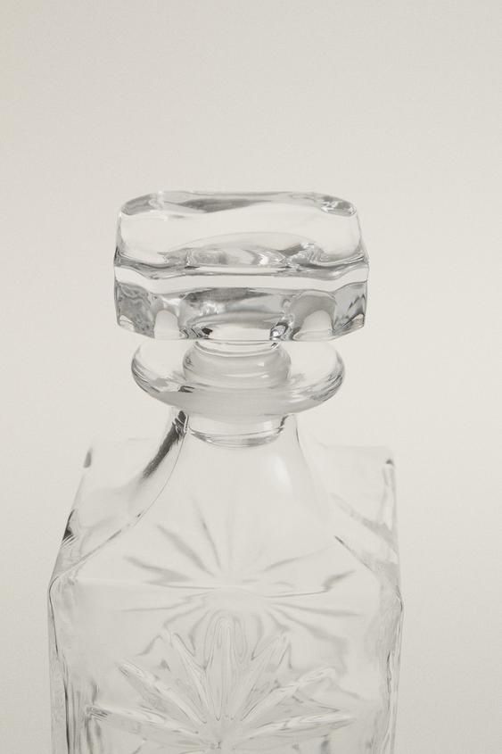 CRYSTALLINE BOTTLE WITH RAISED DESIGN - Transparent by Zara - Image 1