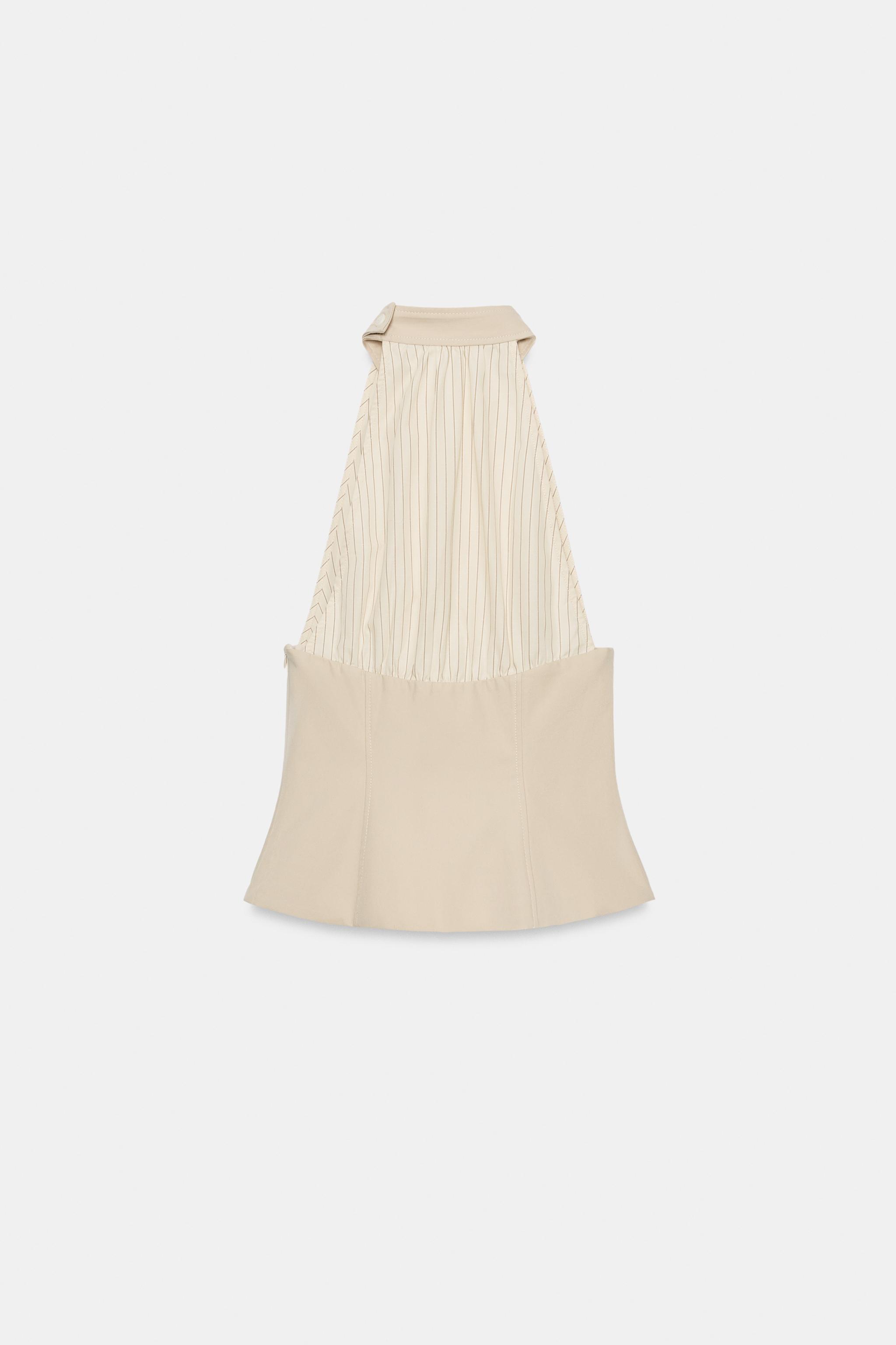 TOP HALTER COMBINÉ À BOUTONS