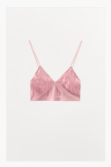 Zaras TRIANGULÄR SEAMLESS BRALETTE - Rosa