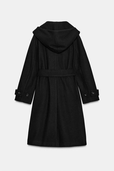 MANTEAU DOUX À CAPUCHE - Noir de Zara - Image 7