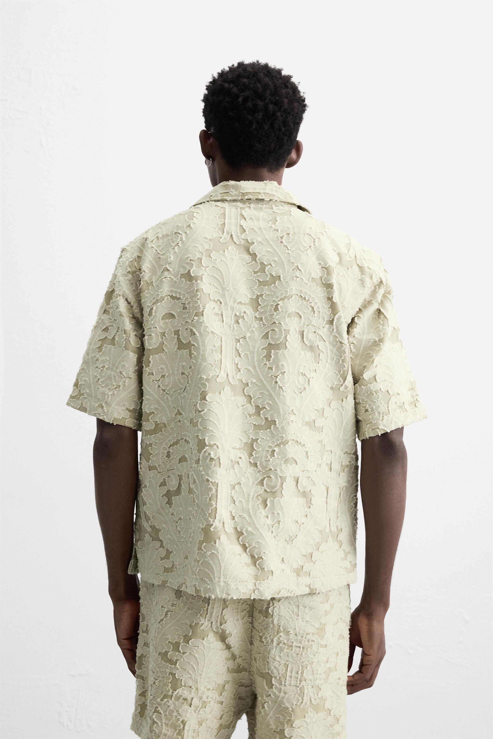 GEOMETRIC JACQUARD SHIRT - Khaki | ZARA United States GEOMETRIC JACQUARD SHIRT - Khaki | ZARA United States