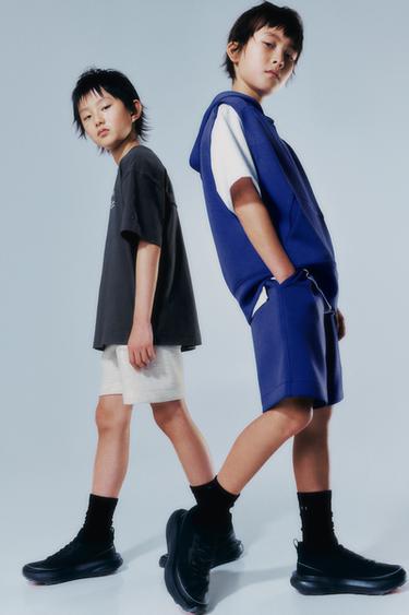 SPORTY LOGO BERMUDA SHORTS - Purple by Zara