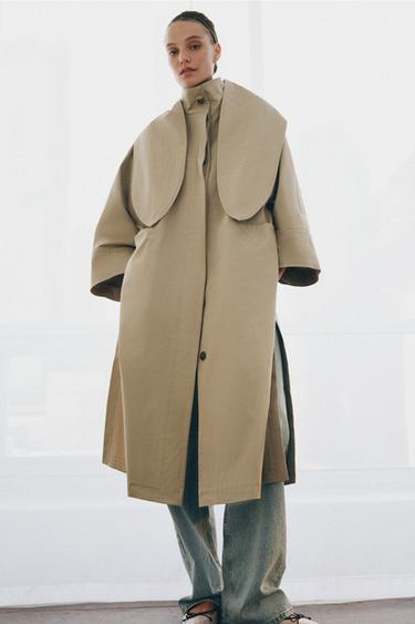 TRENCH OVERSIZE PAÑUELO ZW COLLECTION LIMITED EDITION - kaki-med de Zara