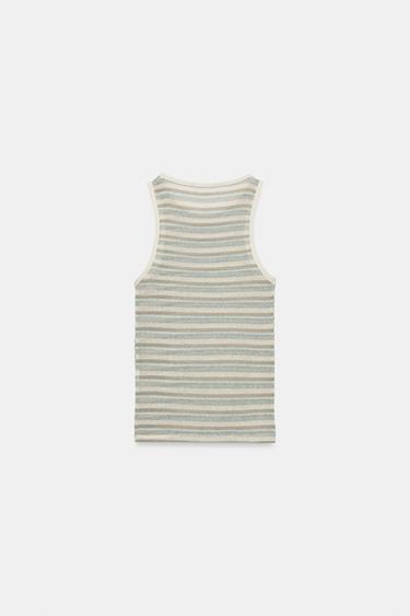 STRIPED SLEEVELESS TOP - Blue by Zara - Image 8