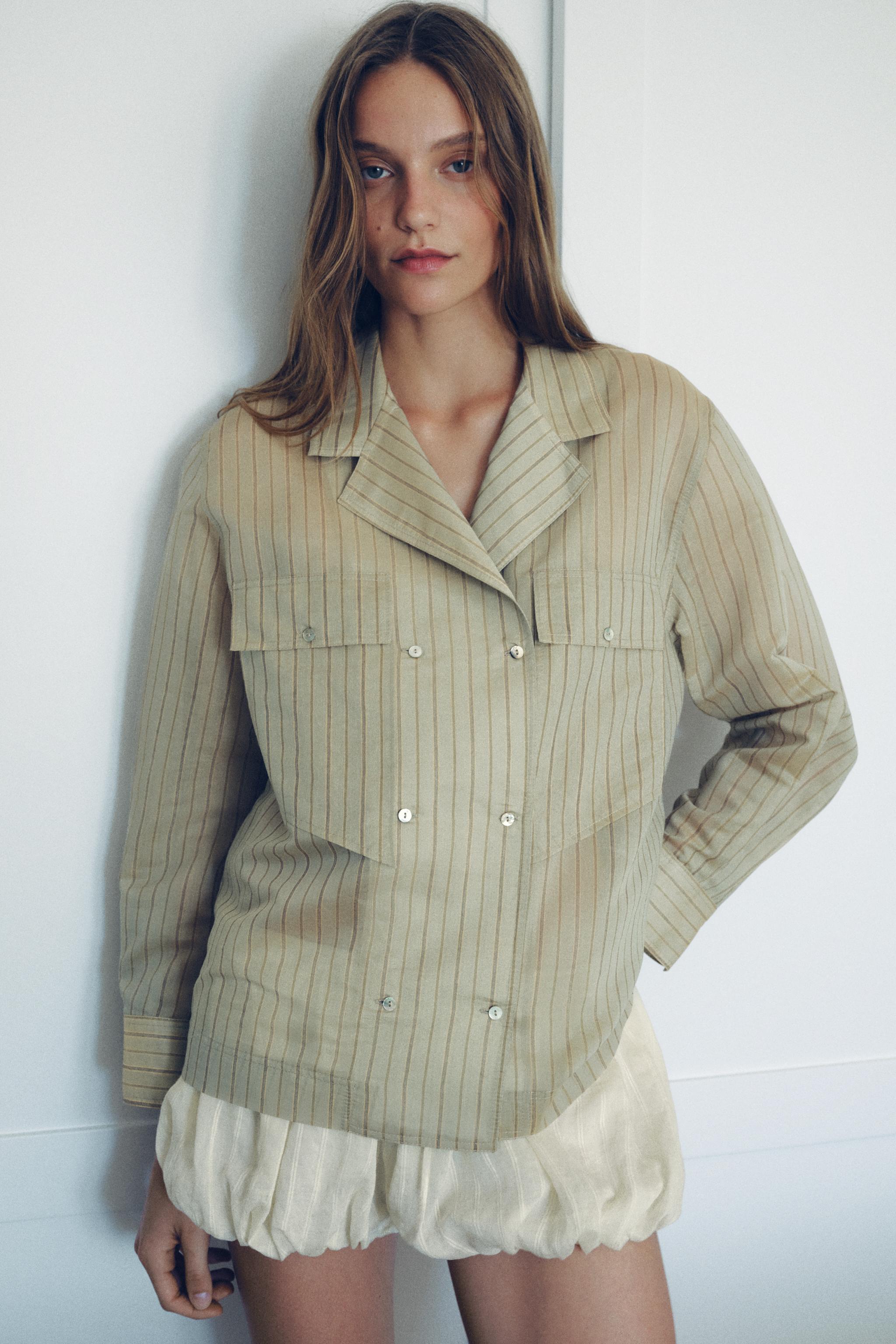 STRIPED SILK BLEND SHIRT
