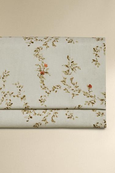 LEAF PRINT FLAT SHEET - Sea green by Zara - Image 0