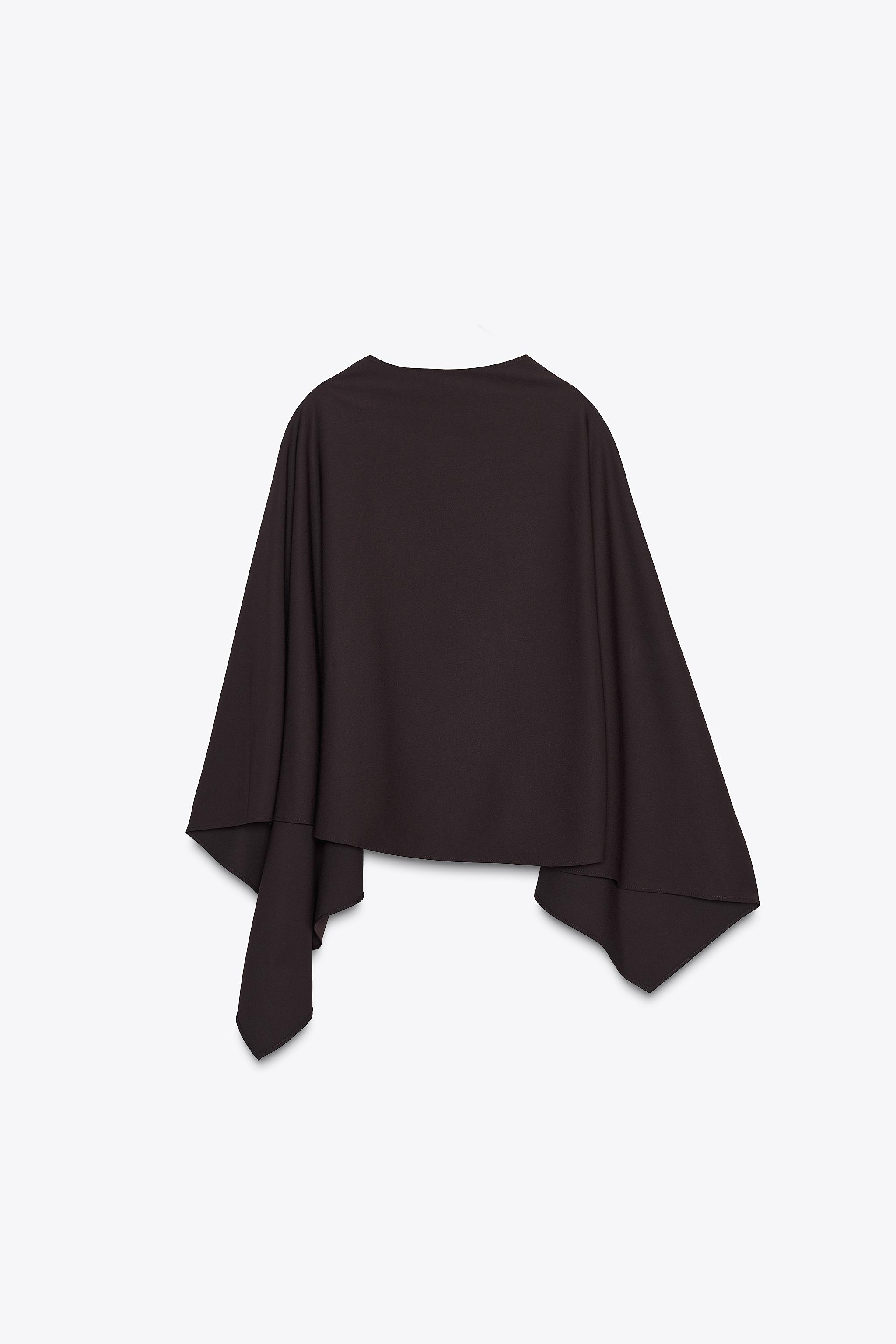 ASYMMETRIC BUTTON CAPE - Burgundy | ZARA United States