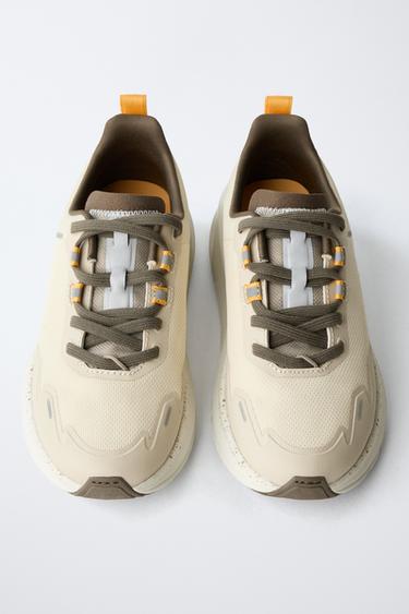 TRAINERS WITH SOLE DETAIL - Ecru White by Zara - Image 4