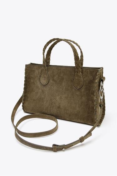 CITYBAG TRENZADO SERRAJE - Verde de Zara