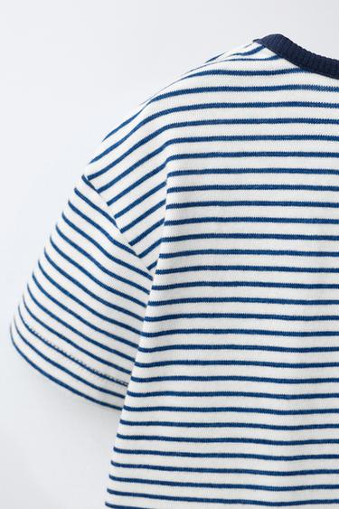 STRIPED CLOVER PATCH T-SHIRT - Blue by Zara - Image 3