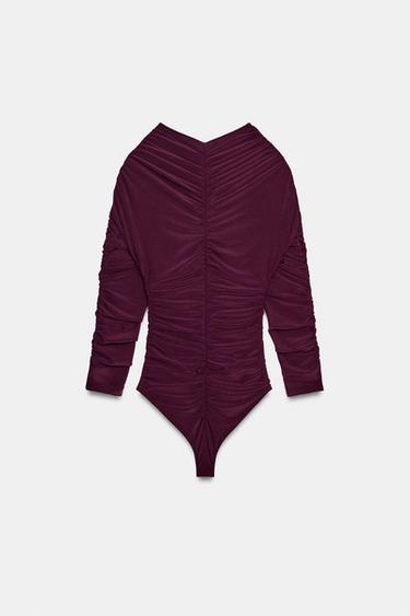 BODY À PLIS - Aubergine de Zara - Image 7