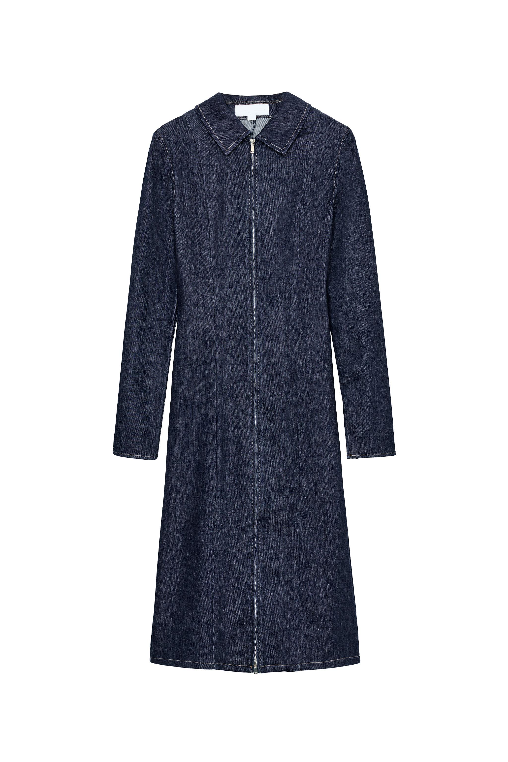 zara denim zip up dress Zara Denim TRF Dress S