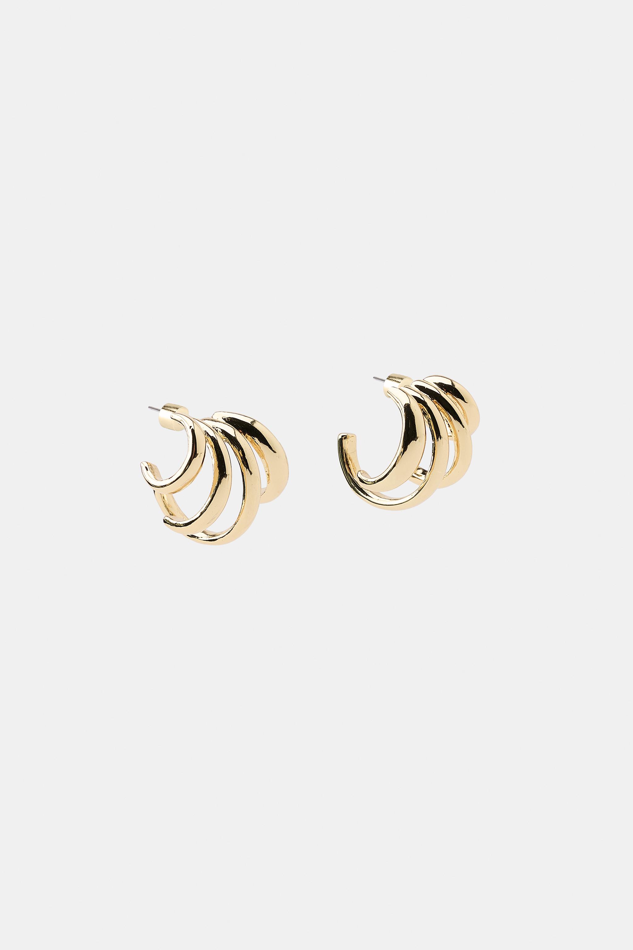 Женские аксессуары Zara METAL HOOP EARRINGS — фото 4