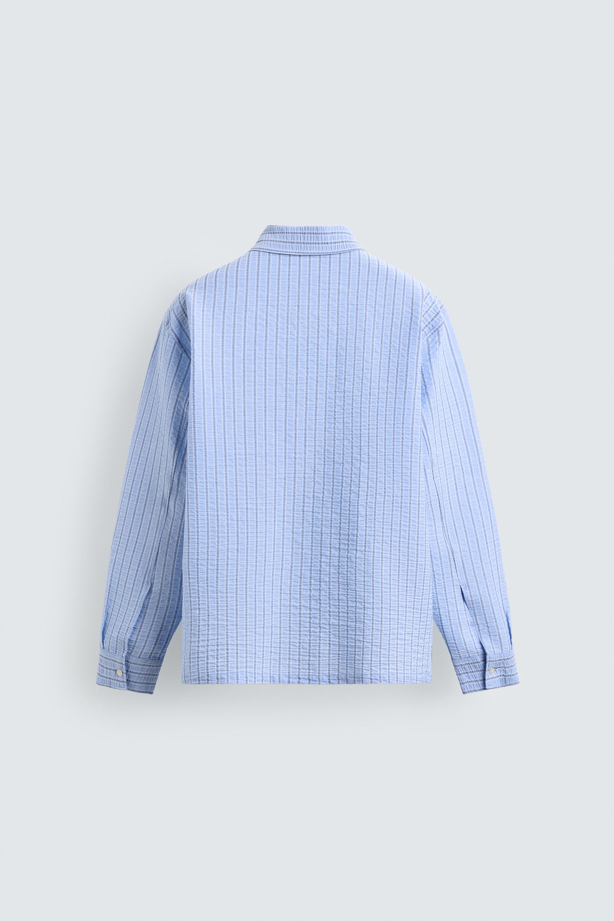 CHEMISE RAYURES EFFET FROISSÉ