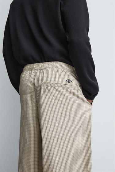 BALLOON FIT PLEATED TROUSERS - Ecru / Black by Zara - Image 4