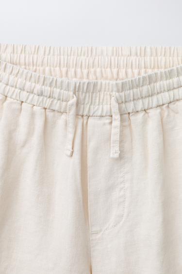 SHORT 100 % LIN - Écru de Zara - Image 2