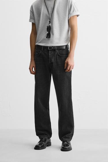 STRAIGHT-LEG JEANS - Charcoal by Zara