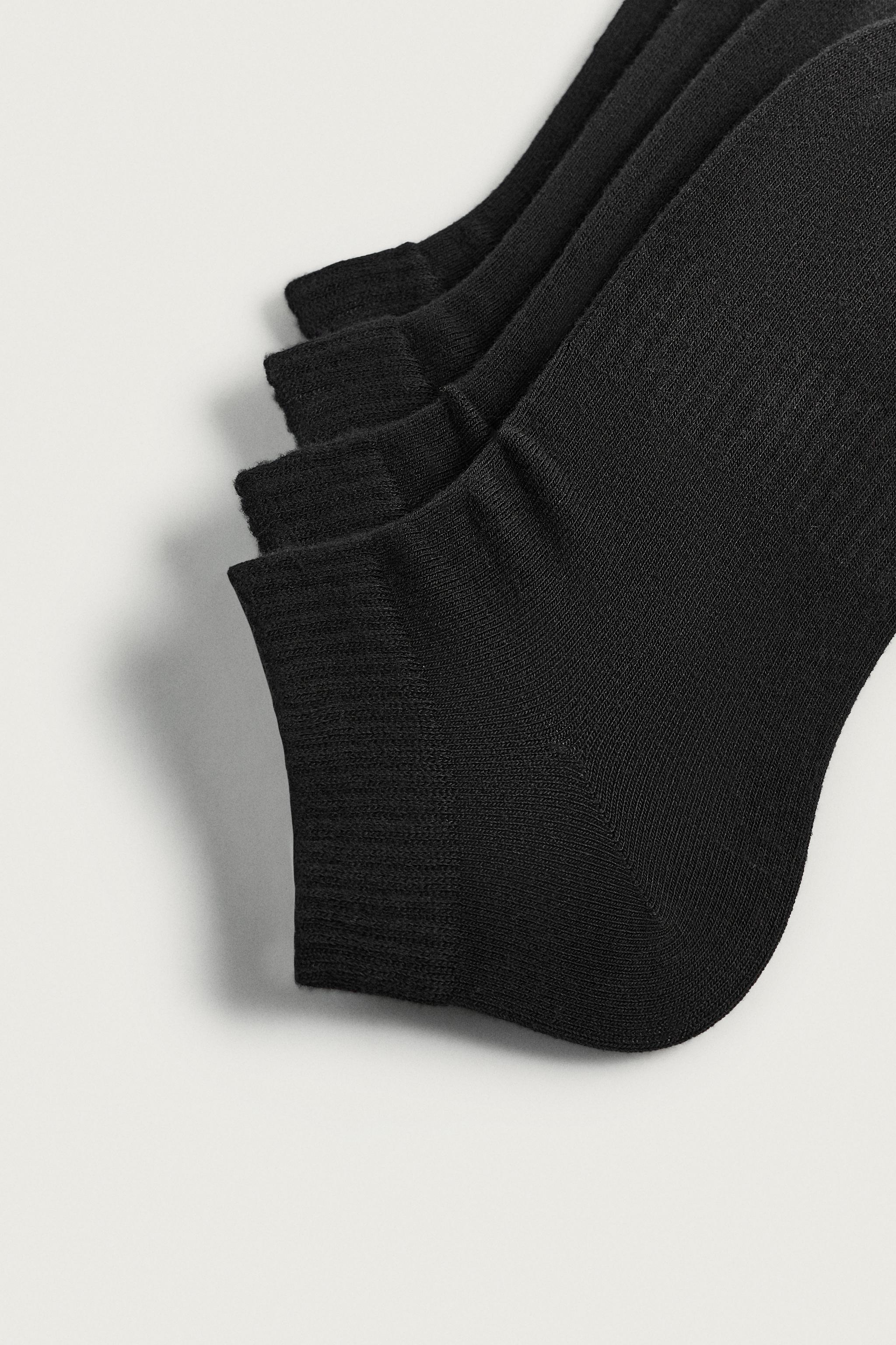 FOUR-PACK OF BASIC ANKLE SOCKS — Black