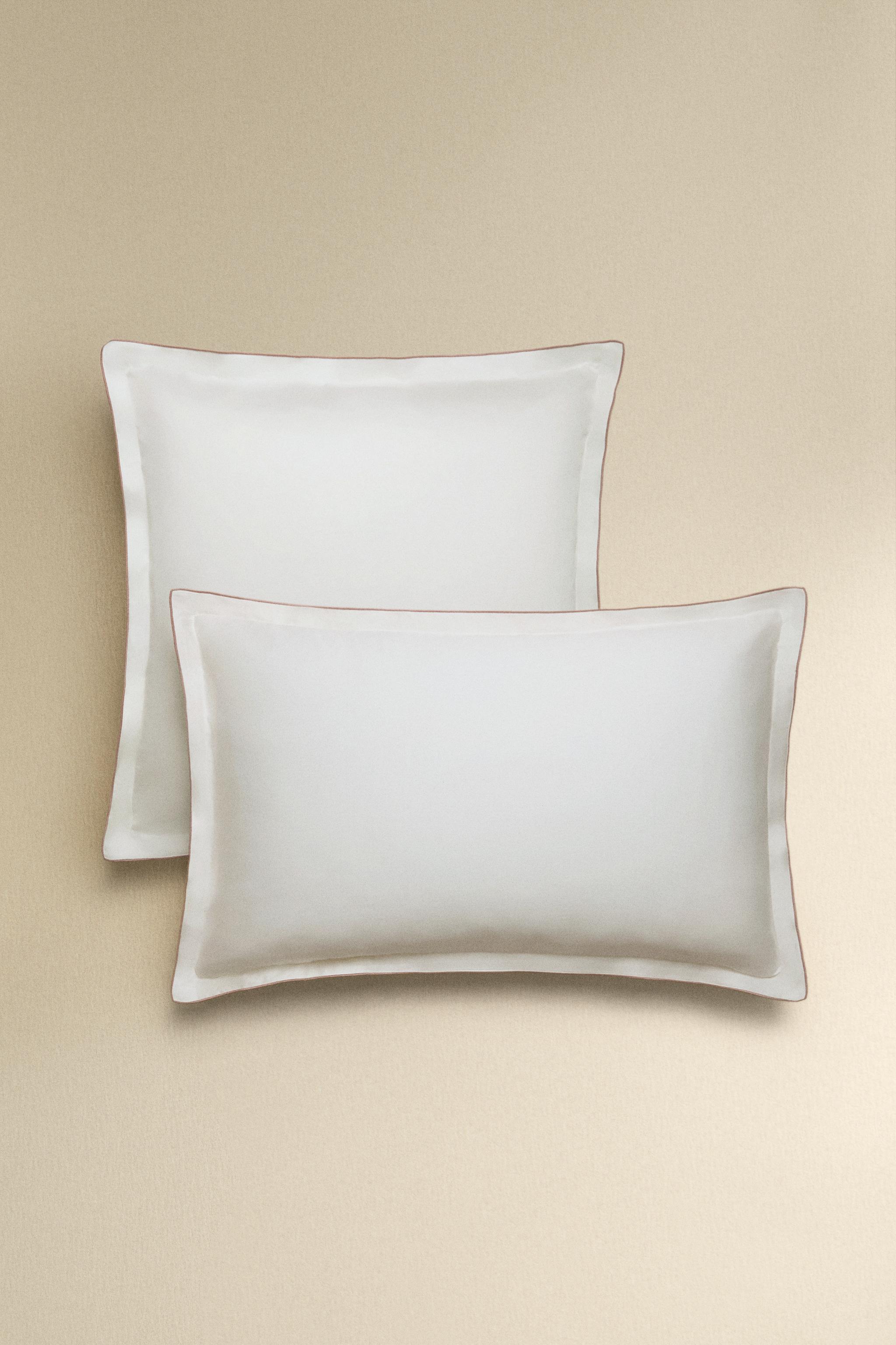 OVERLOCK SATEEN PILLOWCASE — Pink