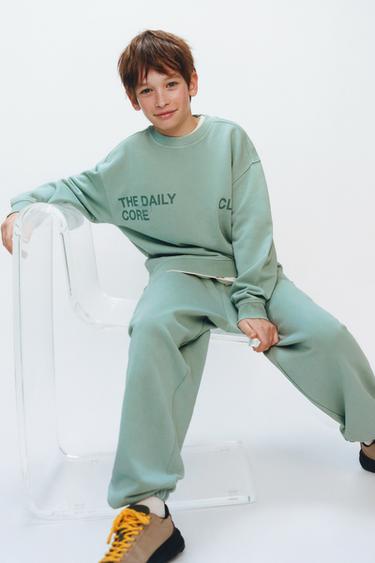 EMBROIDERED BALLOON PLUSH TROUSERS - Sea green by Zara
