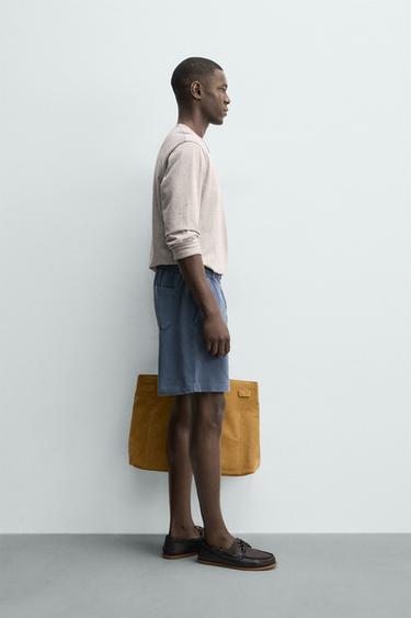 FADED REGULAR FIT PIQUÉ BERMUDA SHORTS - Blue by Zara - Image 3