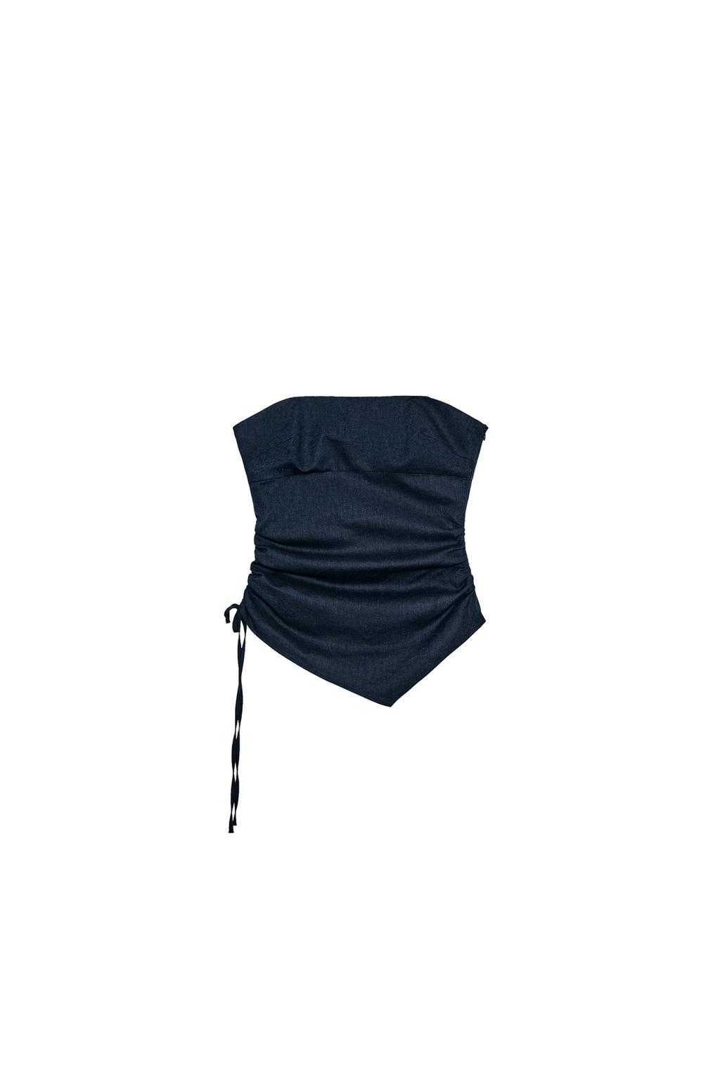 DRAPED LINEN TOP - image 3