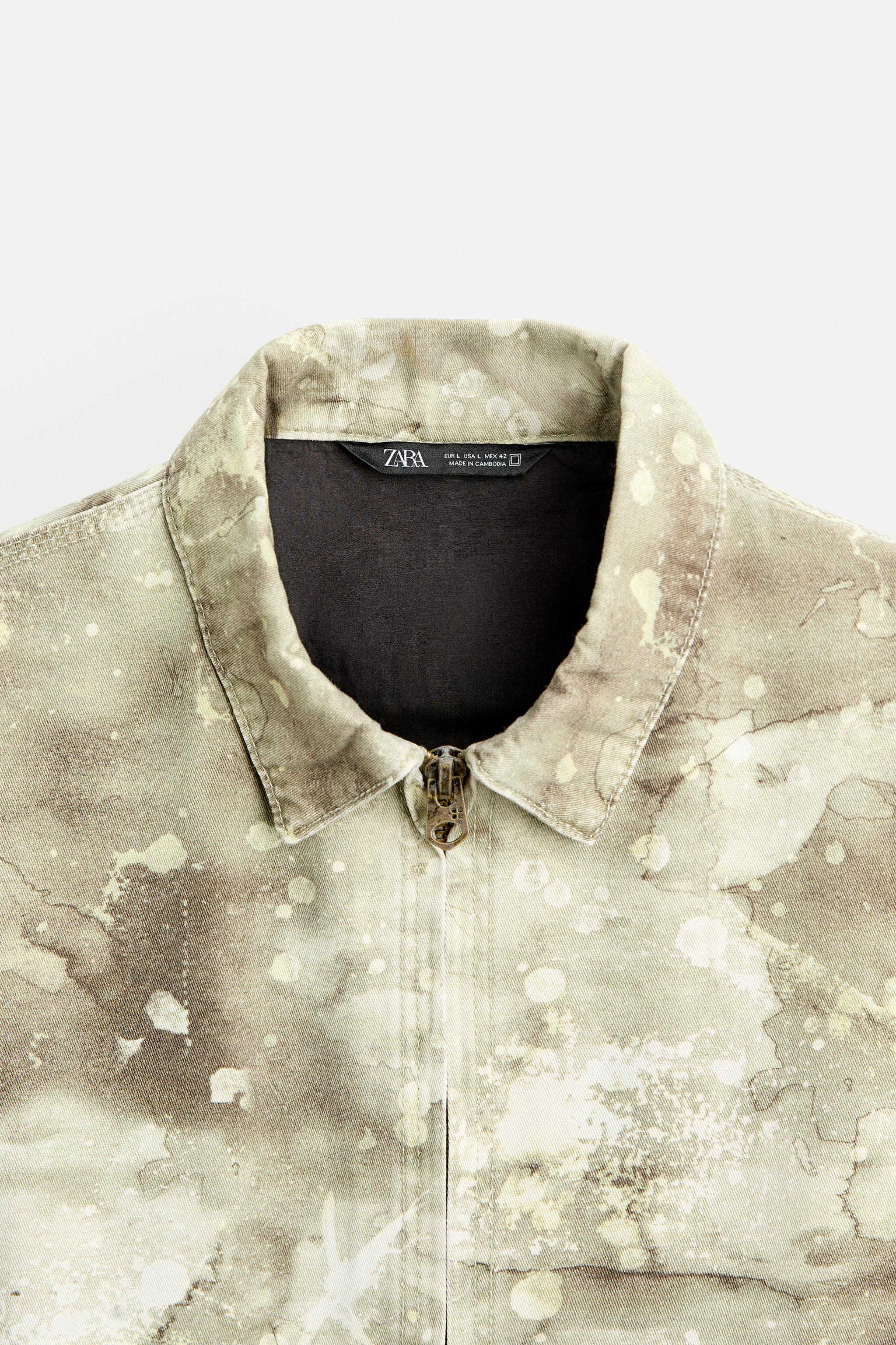 ABSTRACT PRINT JACKET - Light khaki | ZARA New Zealand