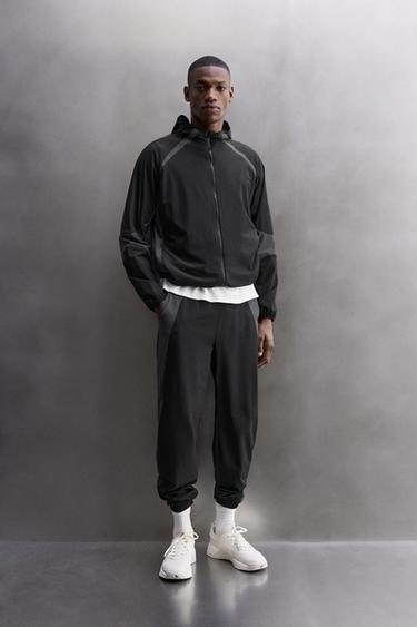 TECHNICAL COLOUR BLOCK TROUSERS - Black by Zara