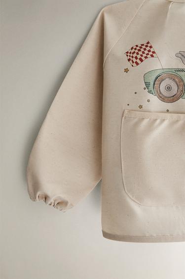 BAVOIR ENFANT MANCHES CHIEN DE COURSE - Beige clair de Zara - Image 1