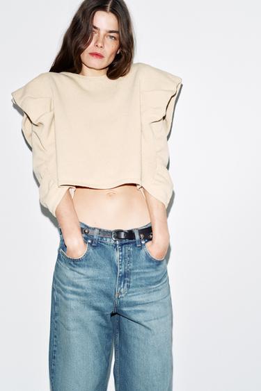 DRAPED SLEEVE KNIT JUMPER - Sand / Marl by Zara - Image 4