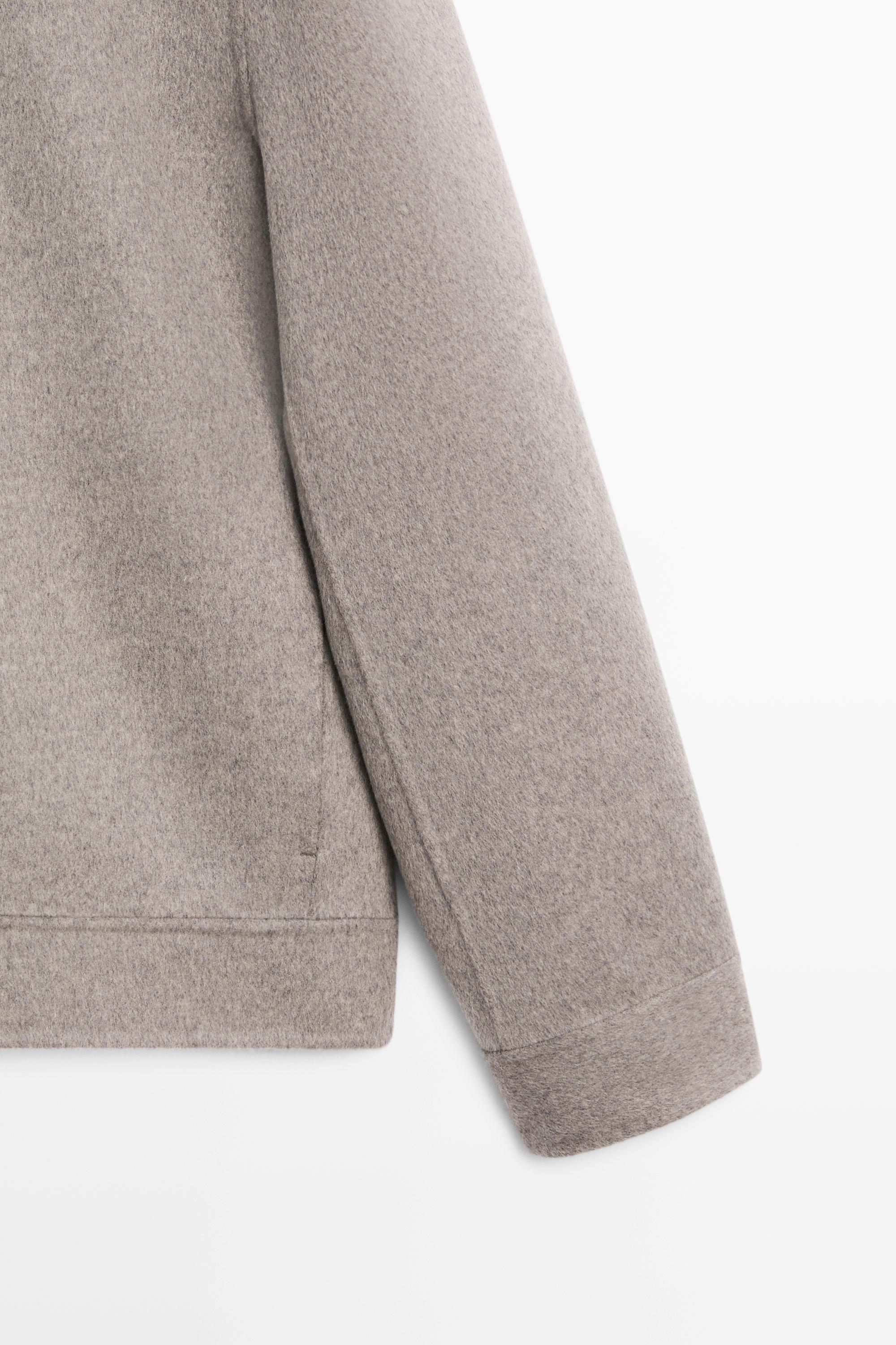 Wool blend high neck double fabric jacket