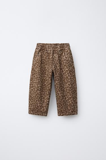PANTALÓN BAGGY ANIMAL PRINT - Marrón de Zara