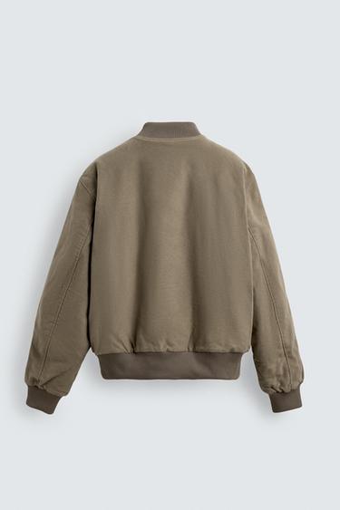 BLOUSON BOMBER TEXTURÉ X SR_A - Gris taupe de Zara - Image 8
