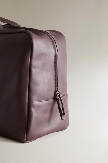 SAC DE VOYAGE EN CUIR - Bordeaux de Zara - Image 4