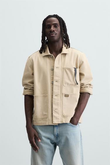 PAINT SPLATTER WASHED JACKET - Ecru by Zara