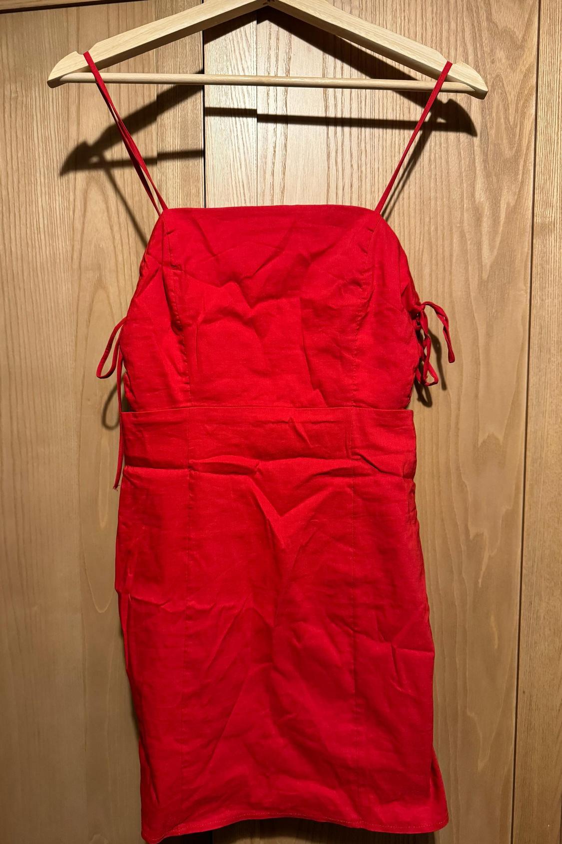 LINEN BLEND DRESS WITH TIES - Image 2