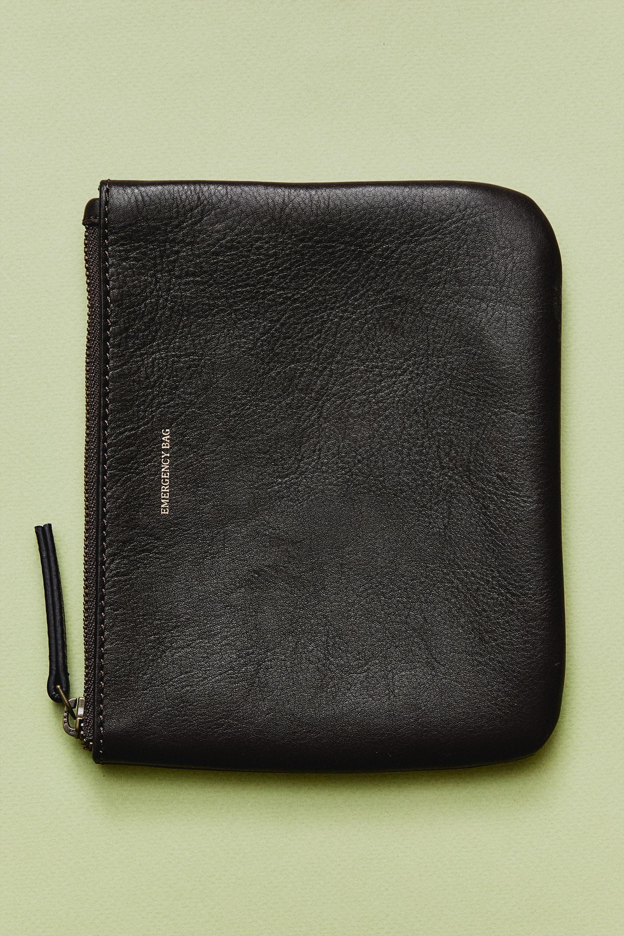LEATHER "EMERGENCY BAG" MAKEUP BAG