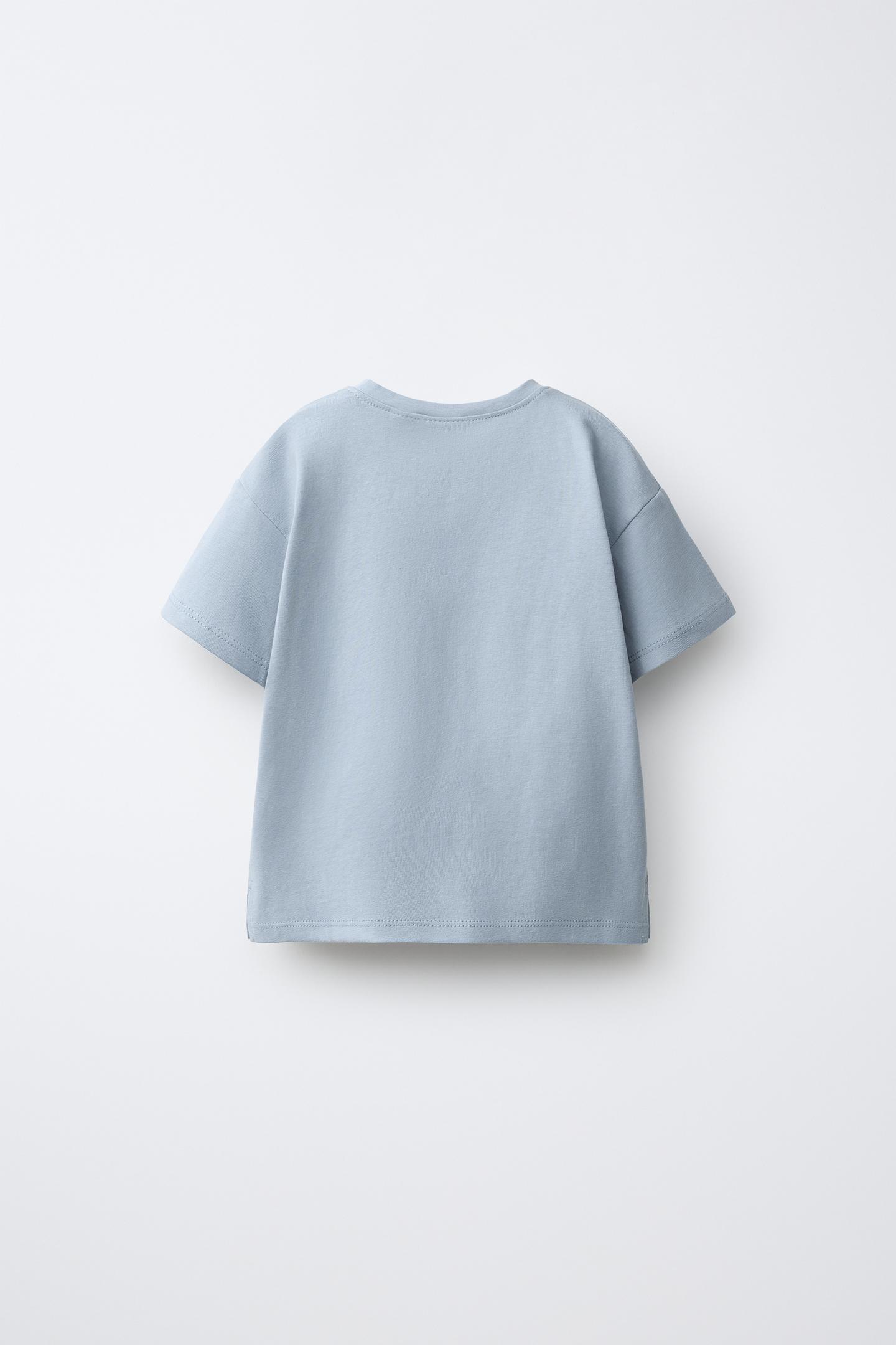 Детские футболки Zara Three-Pack OF Basic T-SHIRTS, цвет: Светлый синий — фото 3