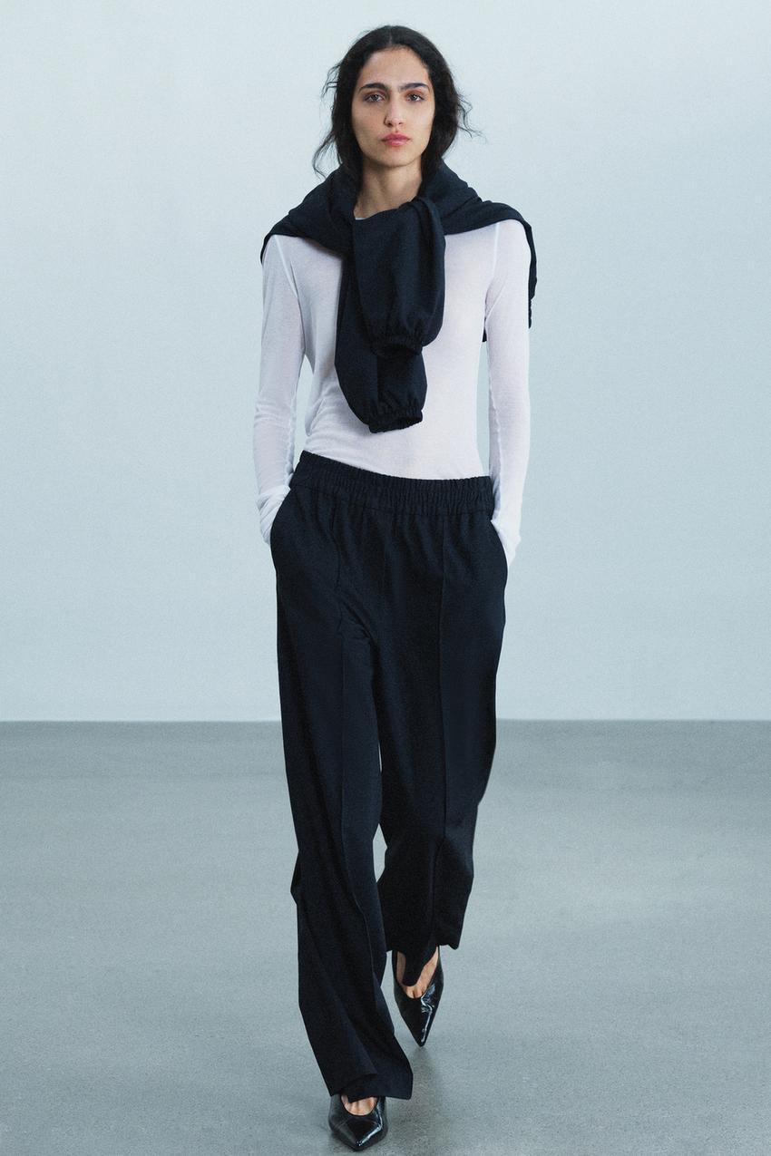 ZW COLLECTION WOOL-BLEND FLOWY PANTS