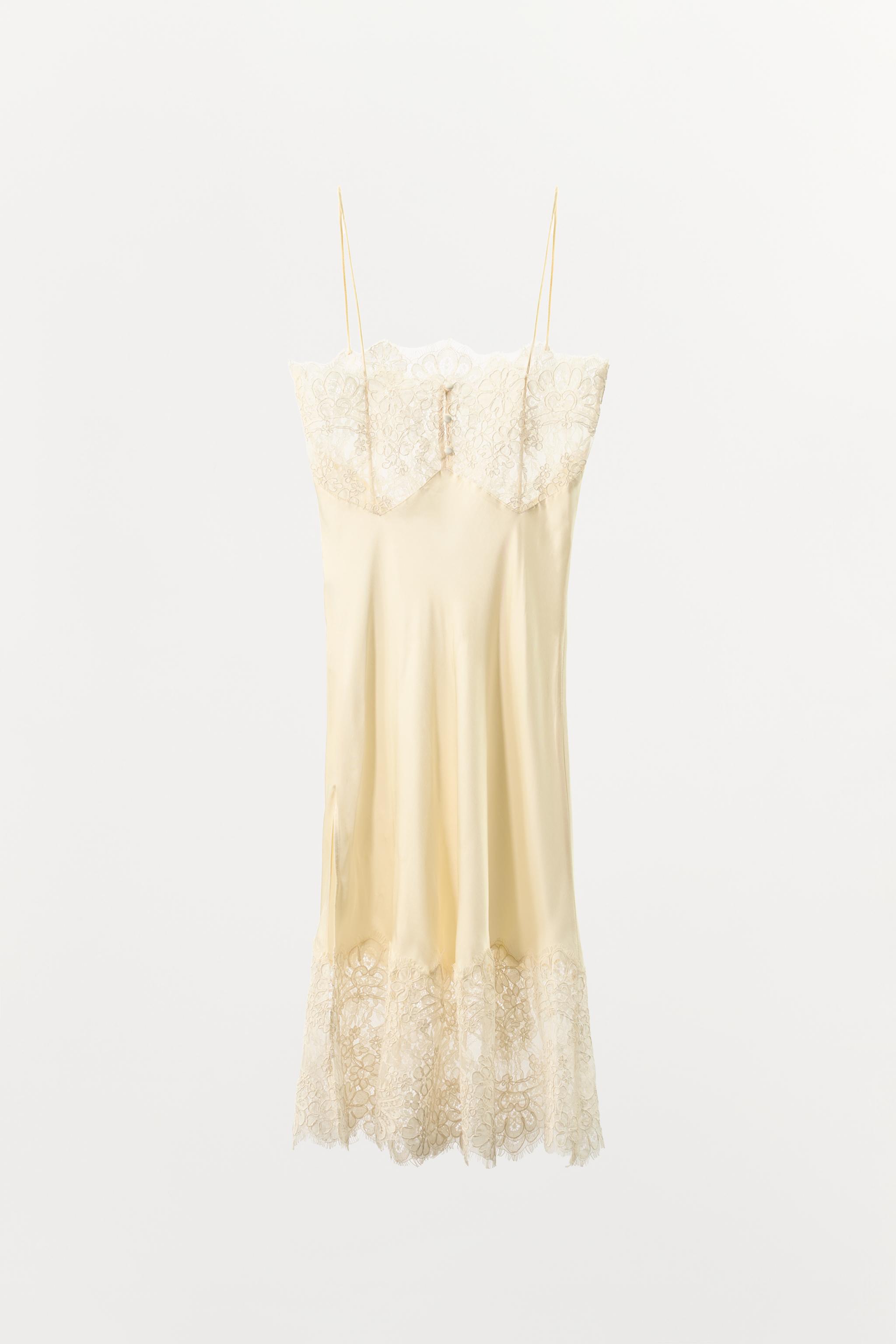 SATIN LACE SLIP DRESS