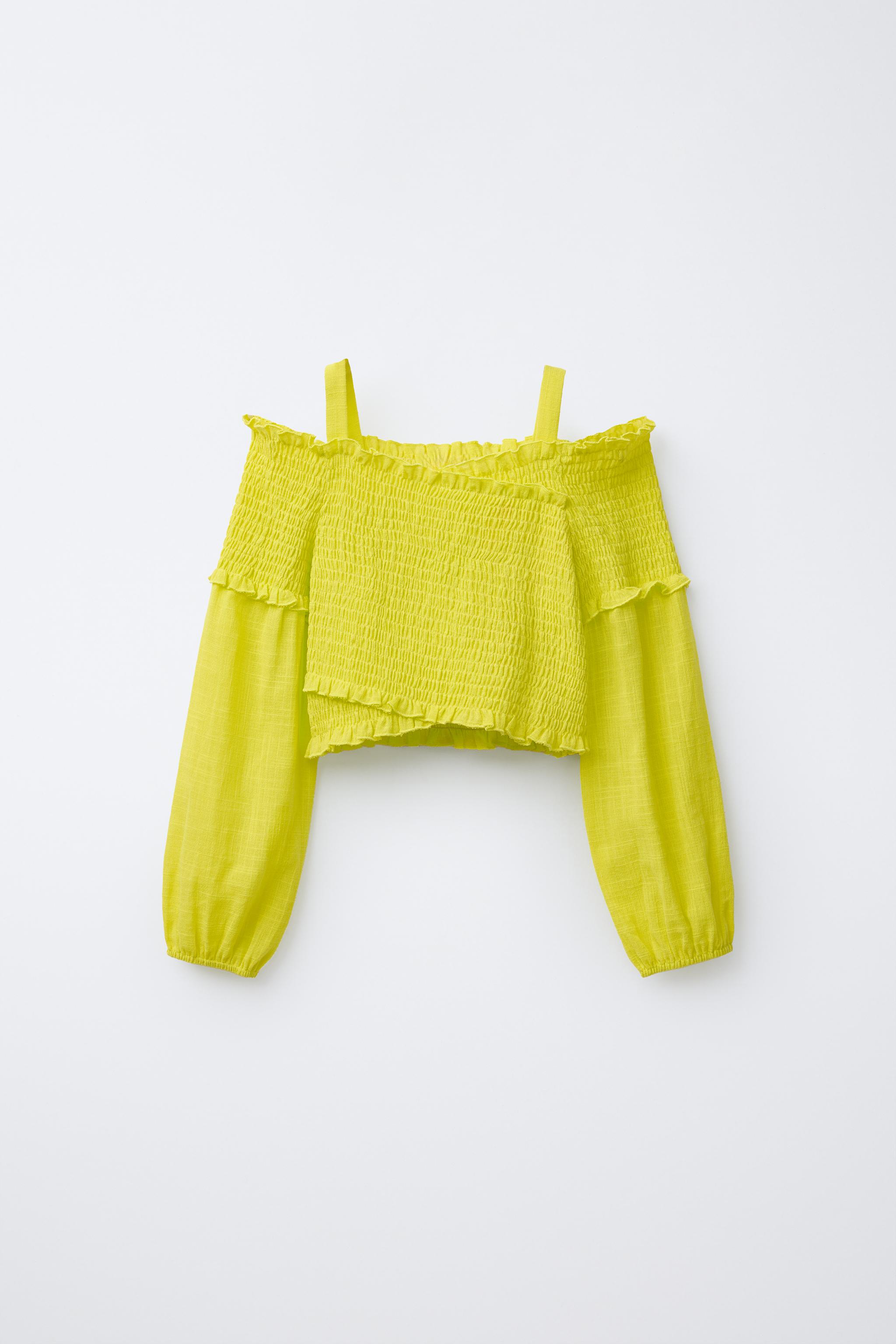 STRAPLESS ELASTIC TOP - Fluorescent lime | ZARA United States