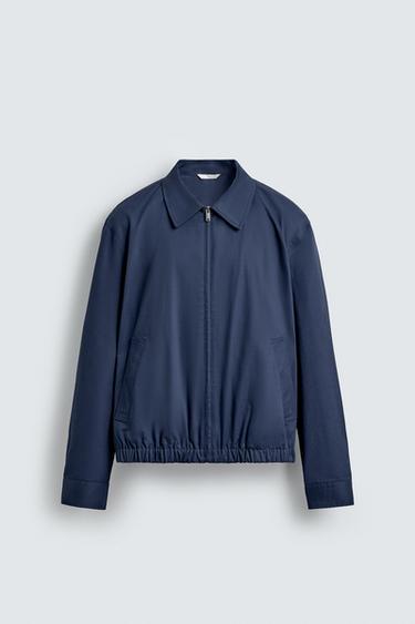 ХЛОПКОВАЯ КУРТКА КЛАССИЧЕСКОГО КРОЯ — СИНИЙ от Zara