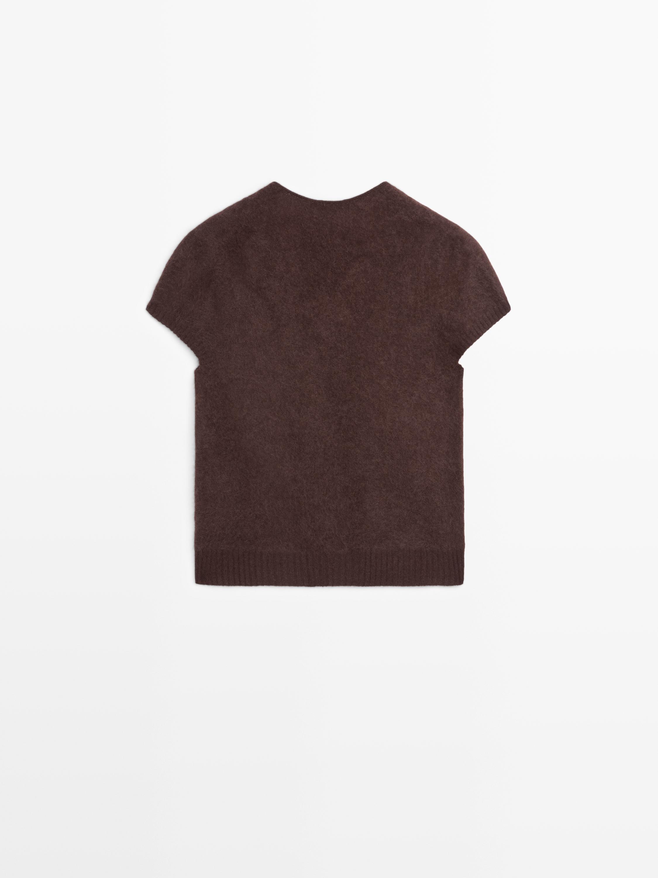 Pull col V en maille de laine et cachemire