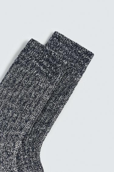 TWISTED YARN SOCKS - Blue marl by Zara - Image 2