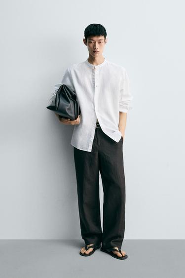 RELAXED FIT LINEN-COTTON SHIRT - White by Zara