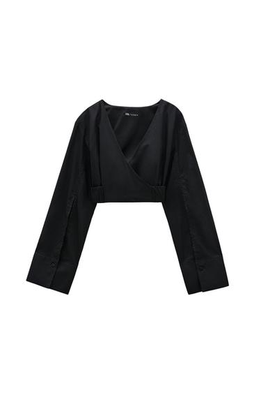 POPLIN WRAP TOP