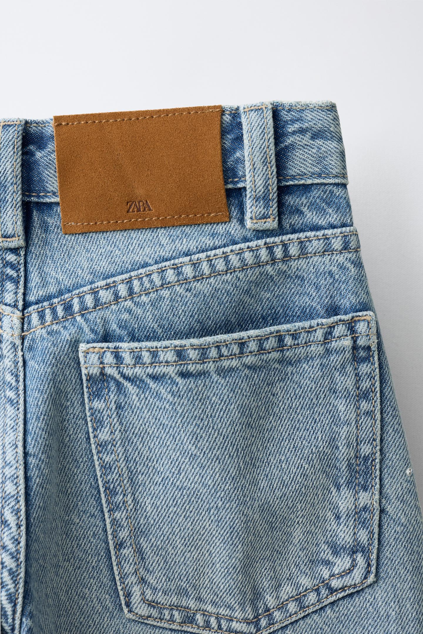 Детские джинсы Zara Rhinestone Barrel, цвет: Синий — фото 4