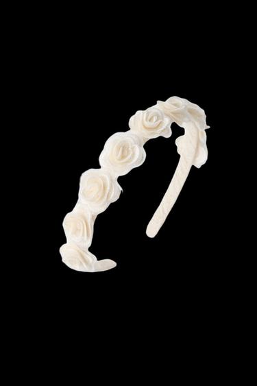 FLORAL HEADBAND - Ecru by Zara