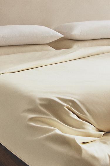 SATEEN DUVET COVER (1000 THREAD COUNT) - Cream by Zara